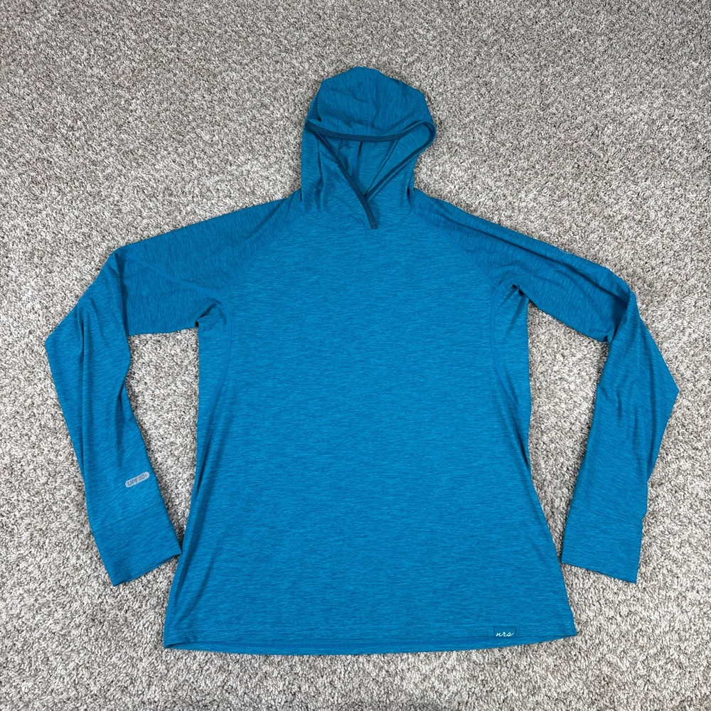 NRS Hoodie Womens XL Blue Heather Sun UPF 50 H2Core Silkweight Outdoor Active